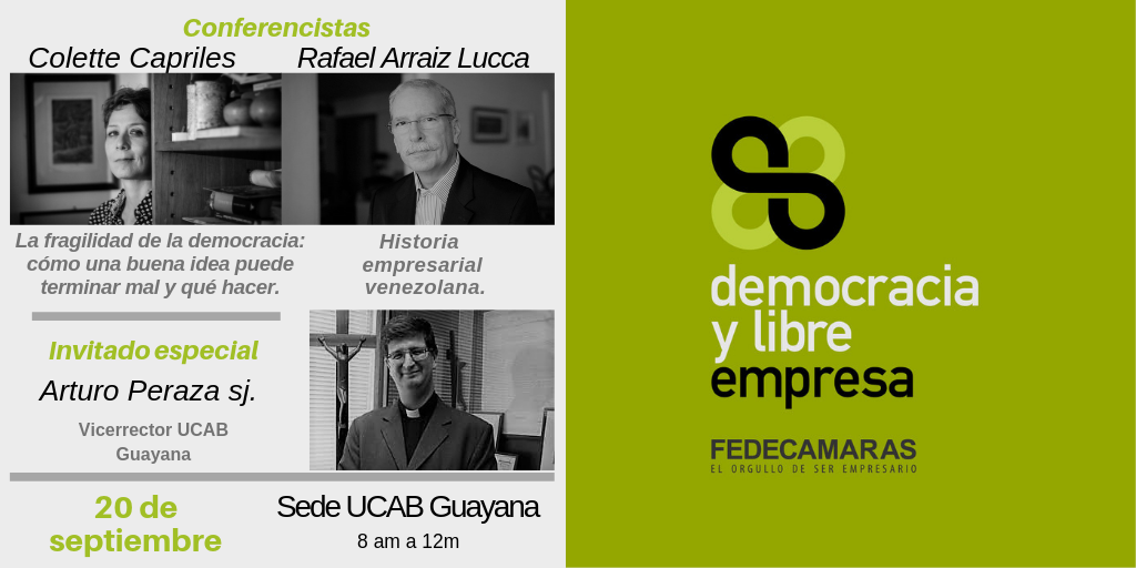 Democracia y Libre Empresa Guayana Fedecámaras Bolívar invita a conferencia “Democracia y Libre Empresa”
